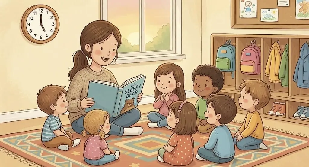 Children napping during full day care program